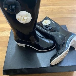 Chanel rain boots